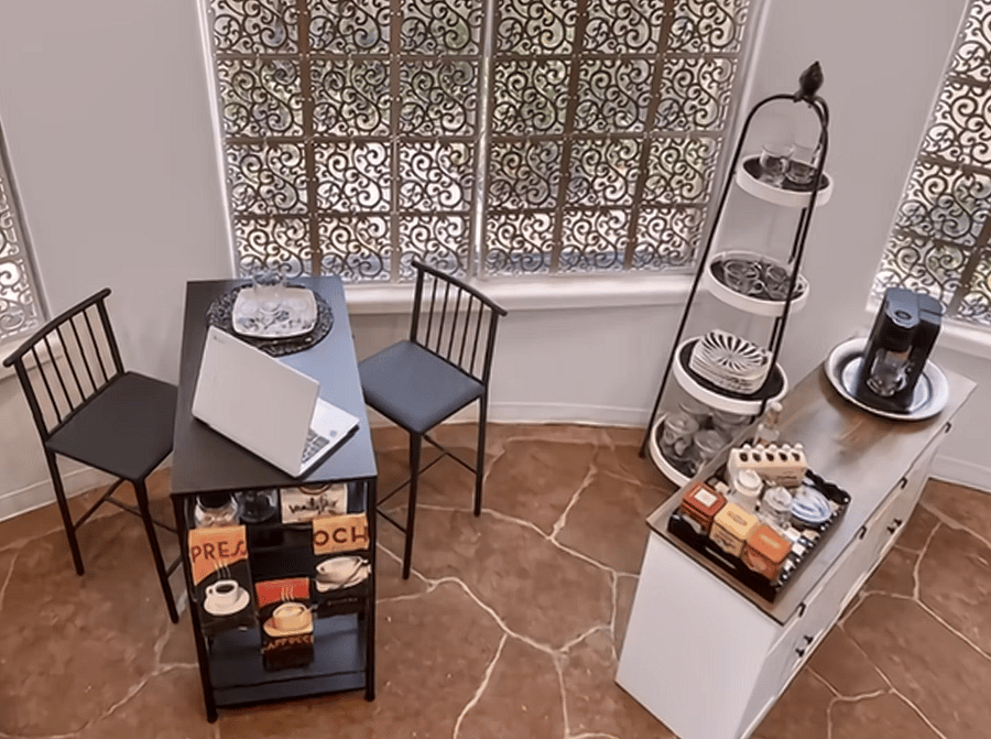 This is your view of the space as you begin to climb the stairs.