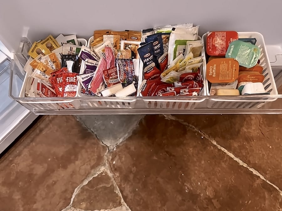 It's easy to forget condiments, so lots of individual packets are stocked in the fridge. If you don't feel like cooking, we'll have plenty of recommendations for the local eateries from which many of them came!