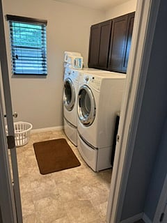 Front load washer and gas dryer