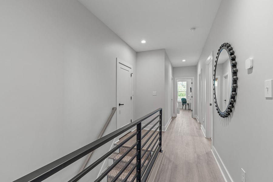 Upstairs hallway and laundry room location.
