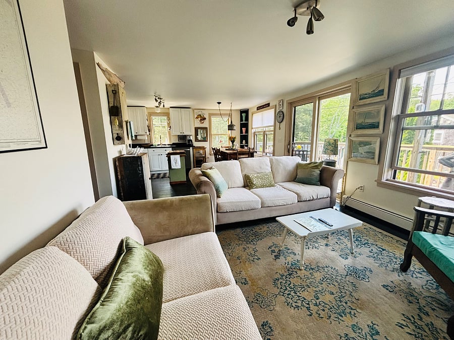 Living Room to open Kitchen and Dining area