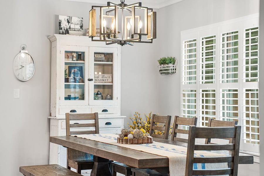 The spacious dining room connects effortlessly to the kitchen and living room.