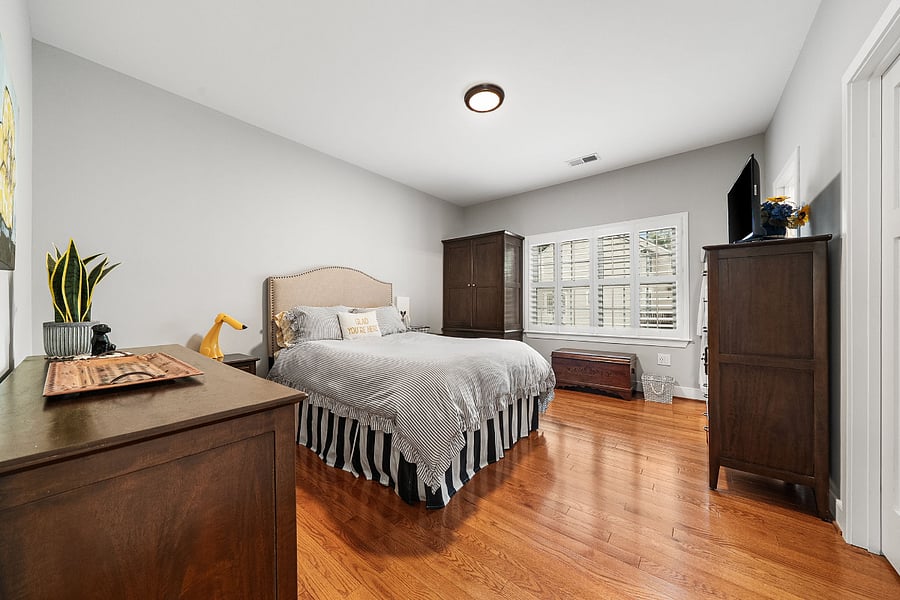 A second bedroom offers a queen bed, its own private ensuite bath, and walk-in closet.