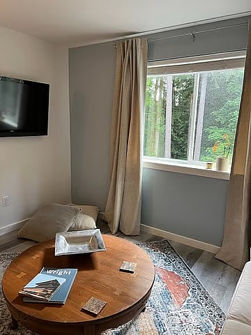 Living room, forest view