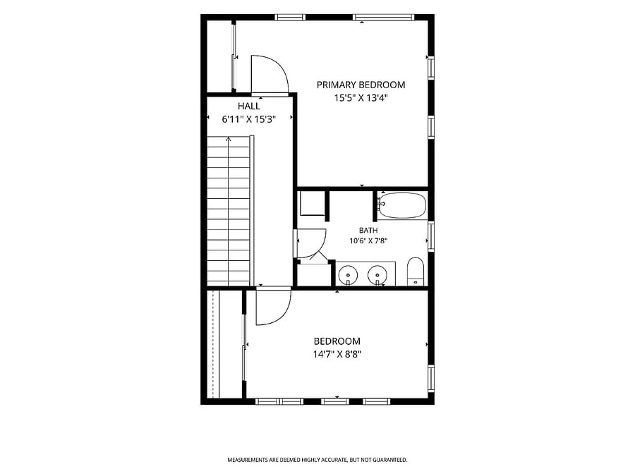Third floor (bedrooms and full bath with laundry)