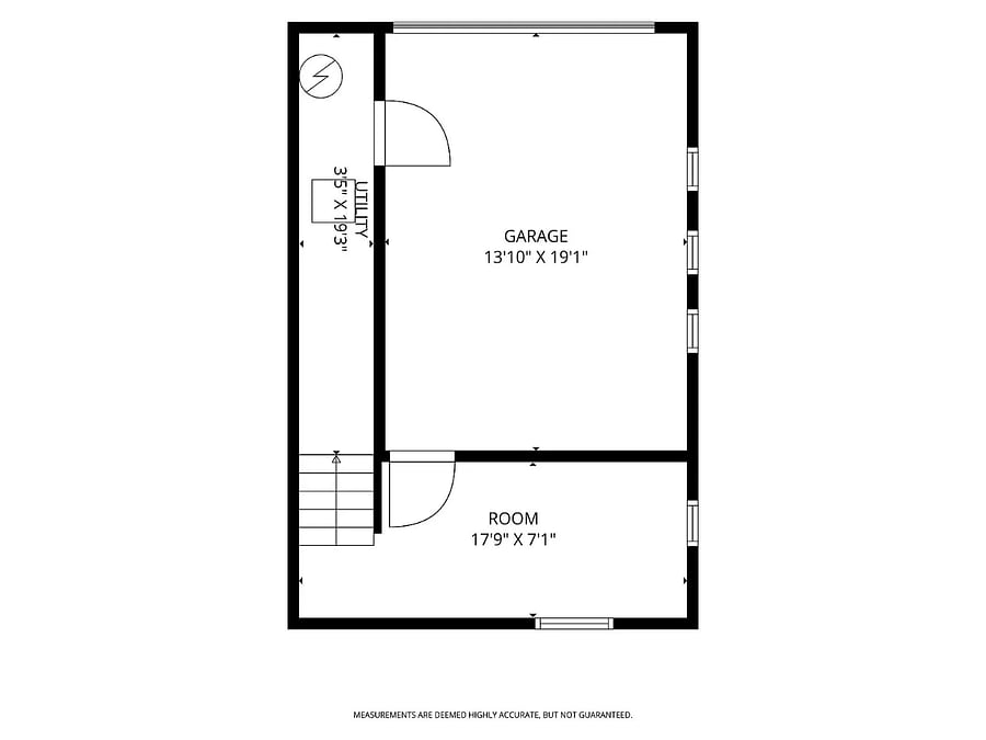 Ground level (garage and office)