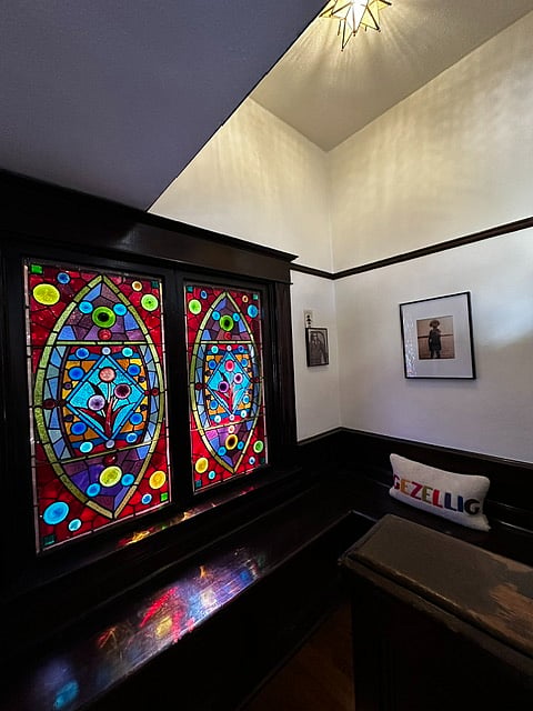 Original stain glass features
