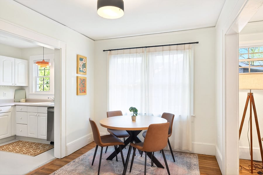 Dining room with an open floor plan to the kitchen