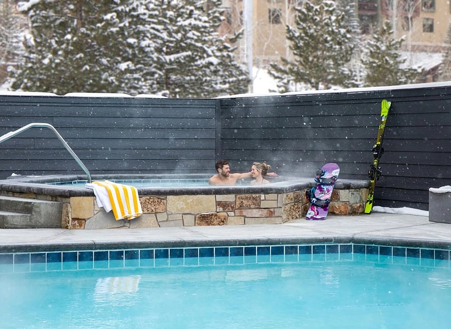 Canyon Haus communal hot tub and heated pool