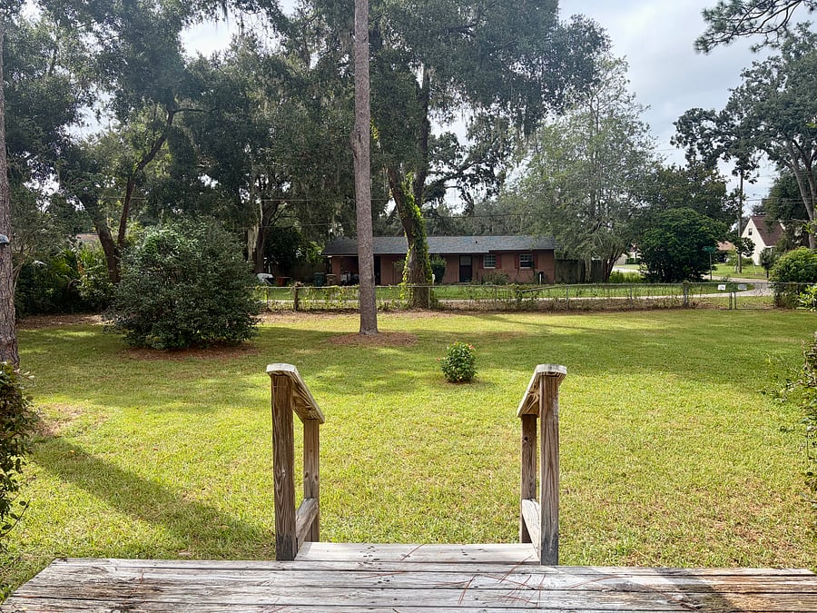 Outside Deck with Fenced Backyard