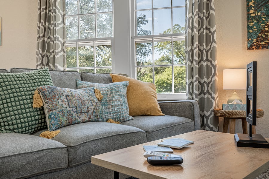 Sofa with pillows