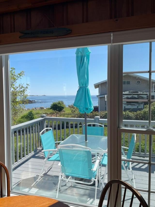 Outdoor deck with ocean view