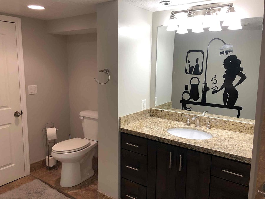 Downstairs, master bath