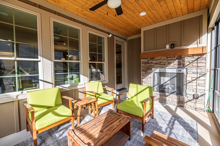 The Sun Room offers the perfect space to relax in. In the colder months, enjoy the warmth of the fireplace.