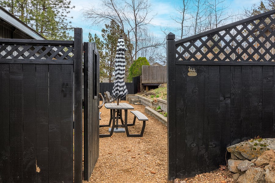 Full fenced backyard