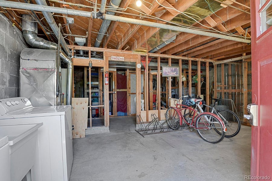 Locked storage area with free laundry
