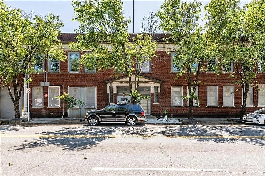 Historic brick loft building in Atlantas Castleberry Hill neighborhood