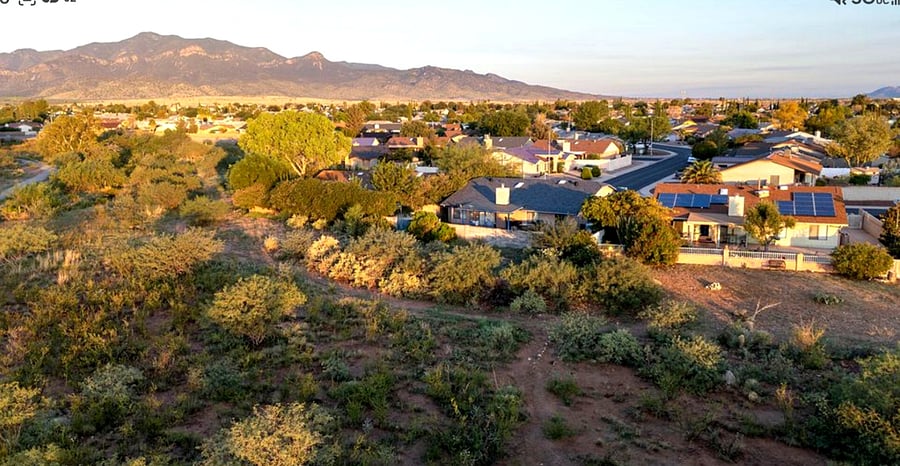 Aerial view from back facing Garden Canyon Open Space