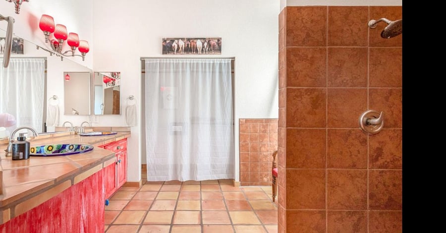Primary Bathroom with walk-in shower and large closet