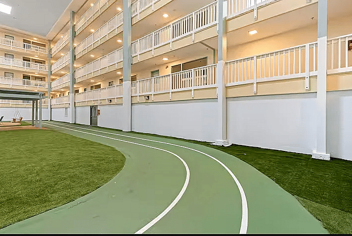 Keep your fitness goals on track our indoor track is the perfect place for a jog or workout.