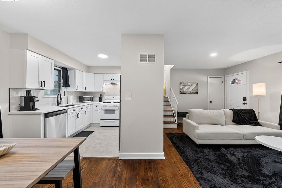 Kitchen, Dining Room, Living Room