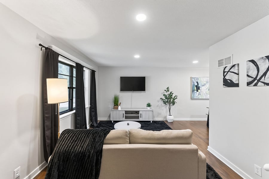 Stylish living room with Smart TV