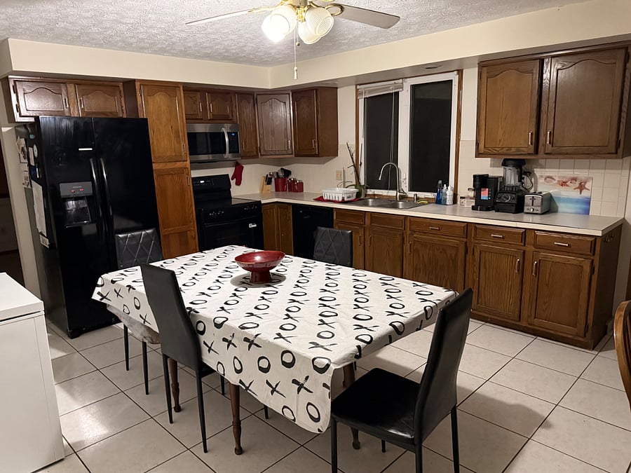     Fully Equipped Kitchen  Spacious eat-in kitchen with full-size appliances, abundant cabinetry, cookware, and everyday essentials for extended stays.