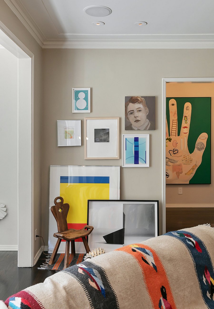 Museum-grade artworks displayed in the living room.