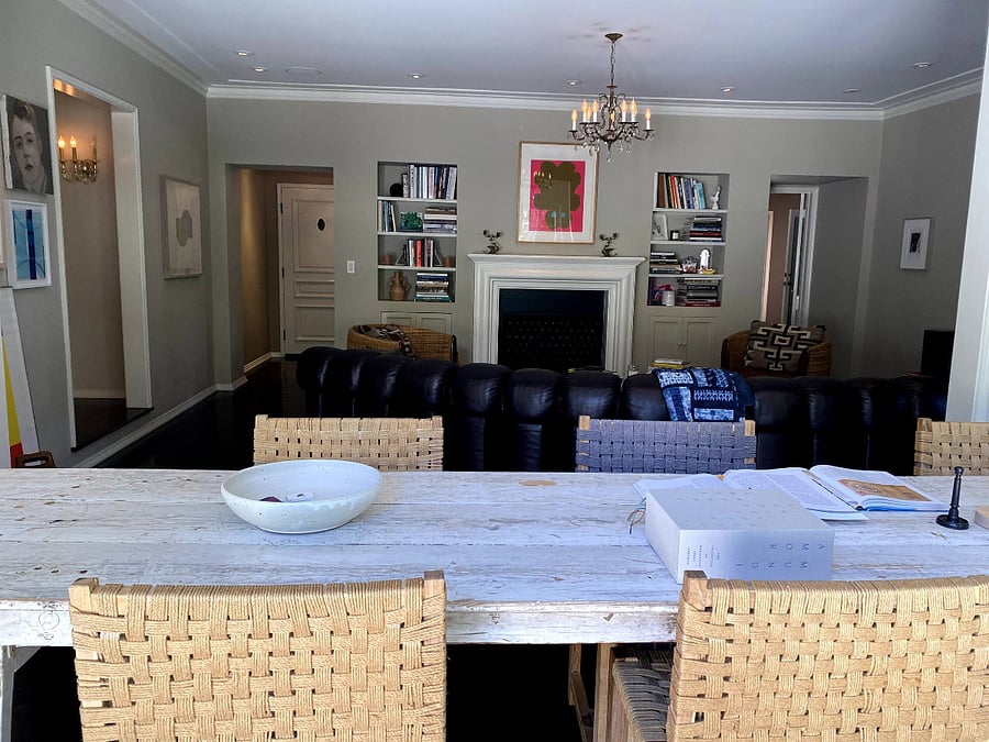 View from the dining room of the living room.