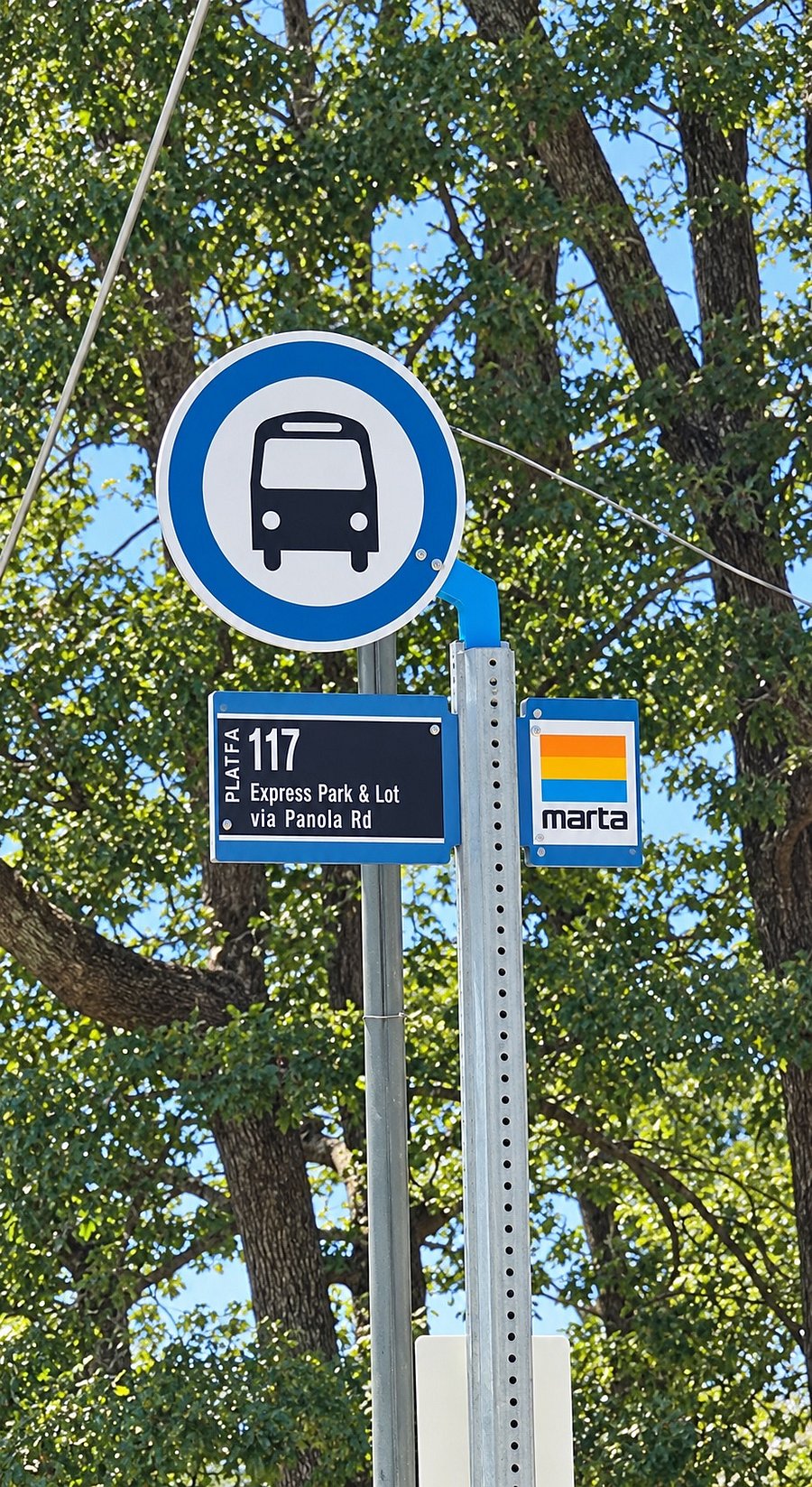 A short walk to the public transportation stop.