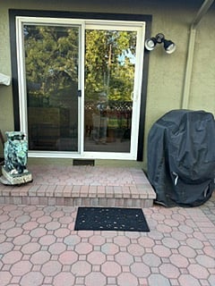 Private entrance through sliding glass doors. BBQ to right is available for use.