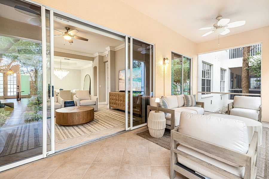 Covered and screened lanai for year-round outdoor living