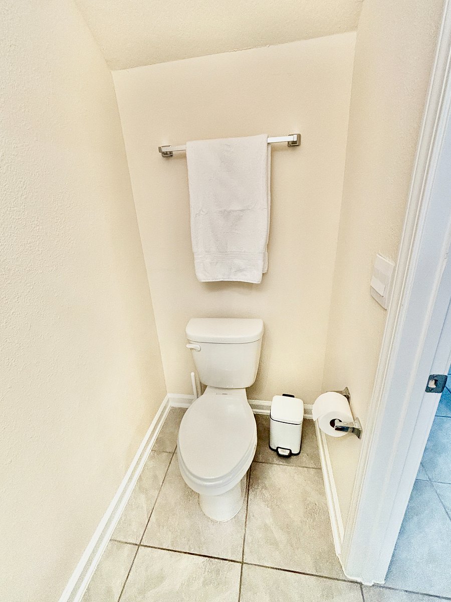 Half bathroom located downstairs