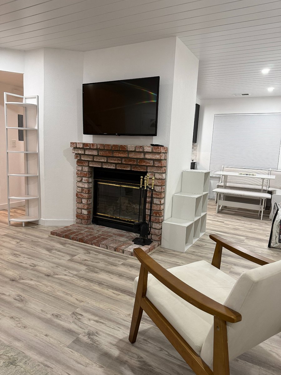 Smart TV and fireplace