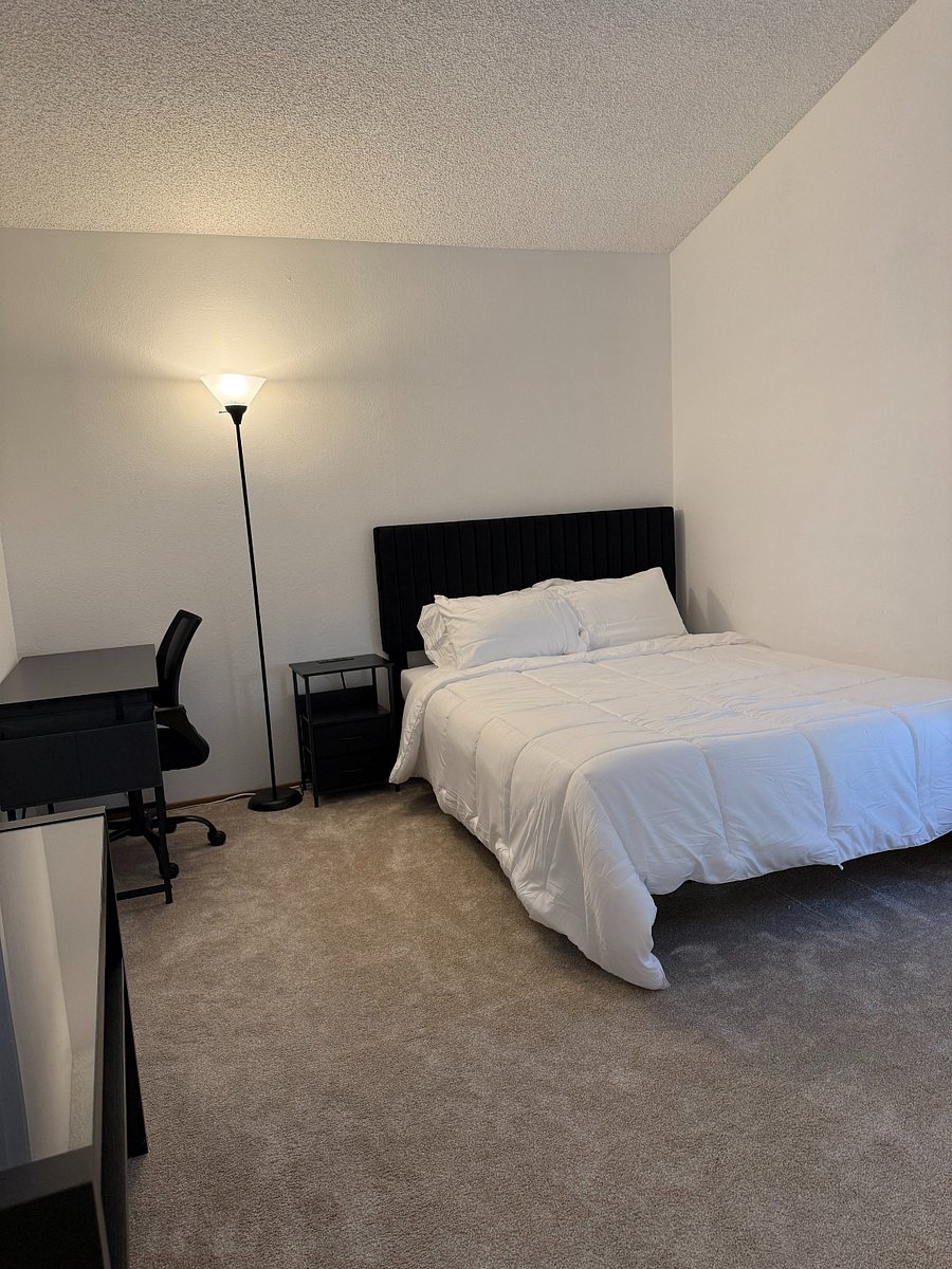 Private queen suite with dedicated workspace