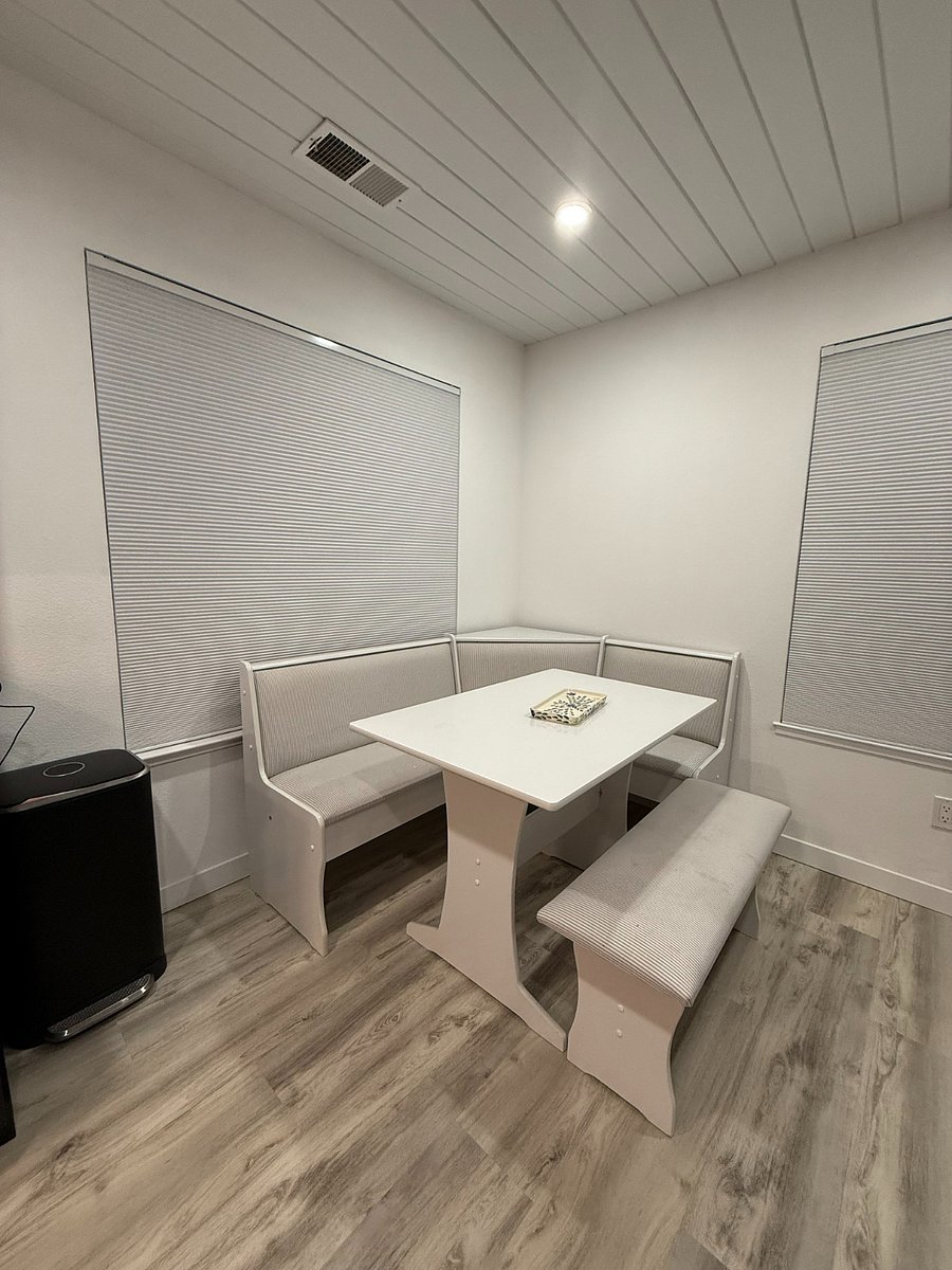 Dedicated dining area with seating for four
