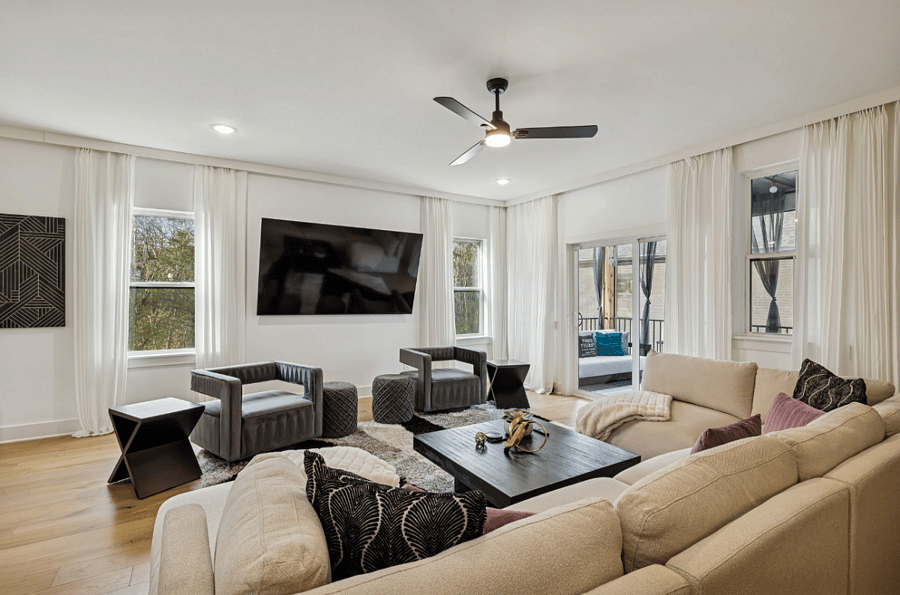 The cream couch was replaced with the gray queen sofa sleeper in Februrary 2026.