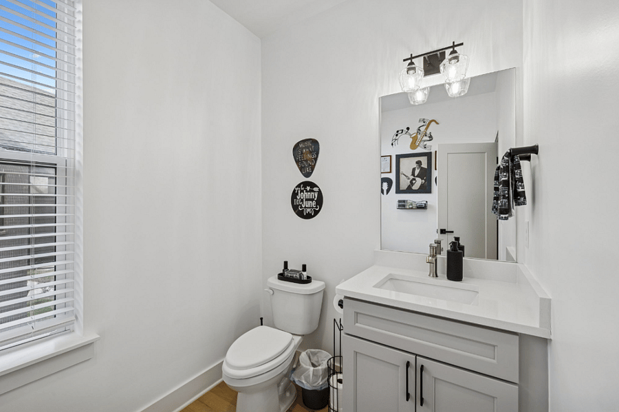 1/2 bath on main living area.