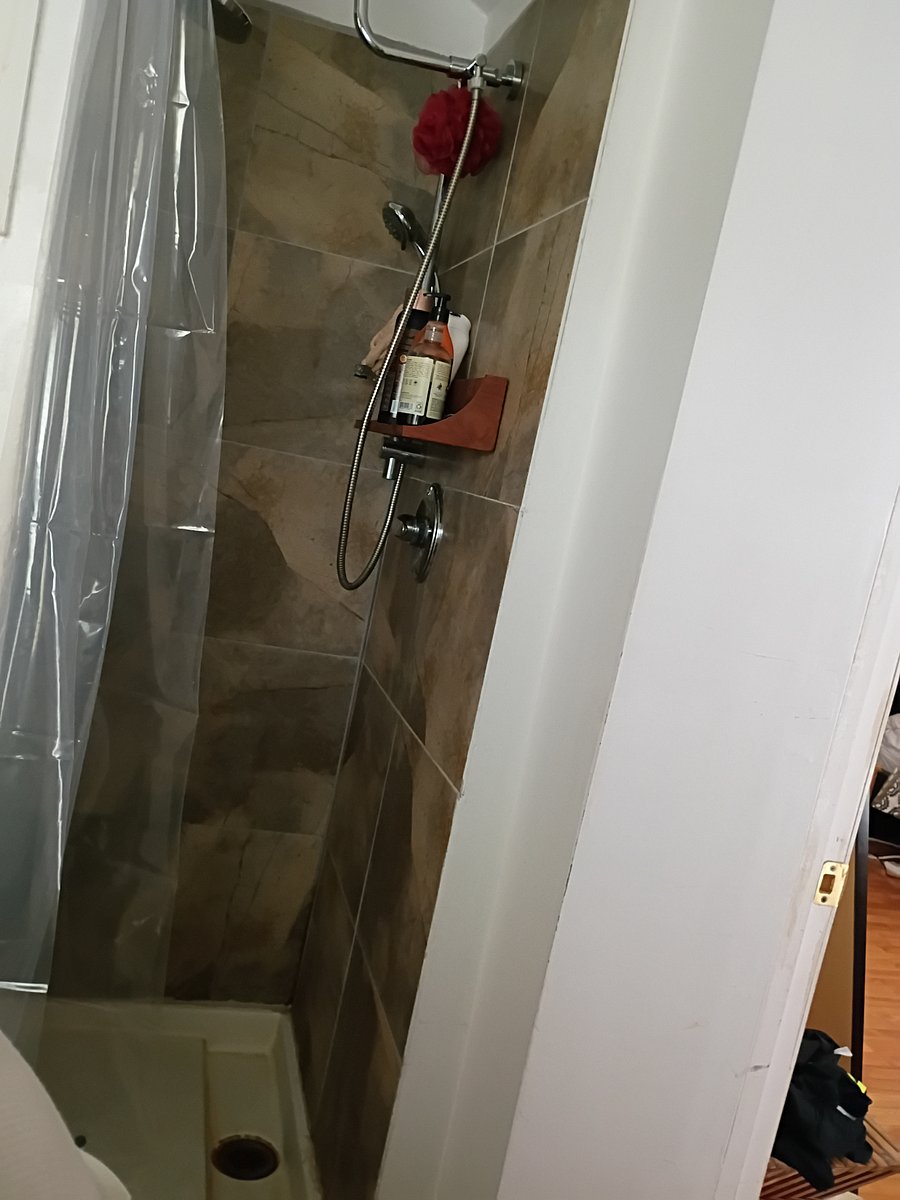 Spacious shower.