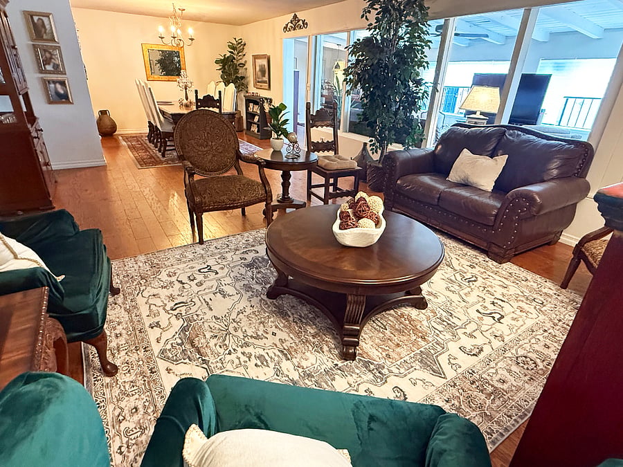 Shared living room, dinning room and a family room. 