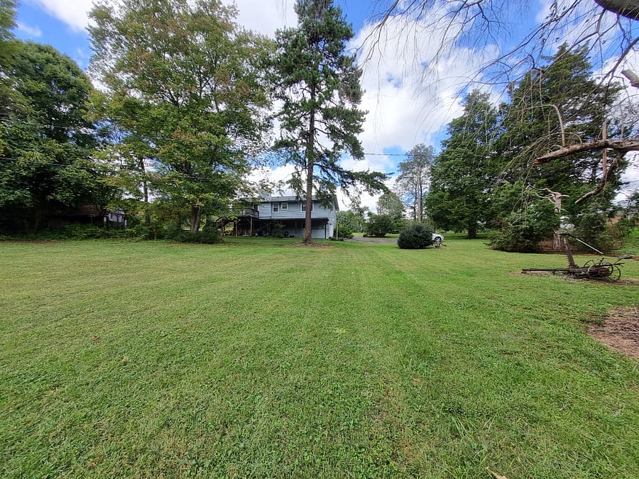 Yard facing back to the house