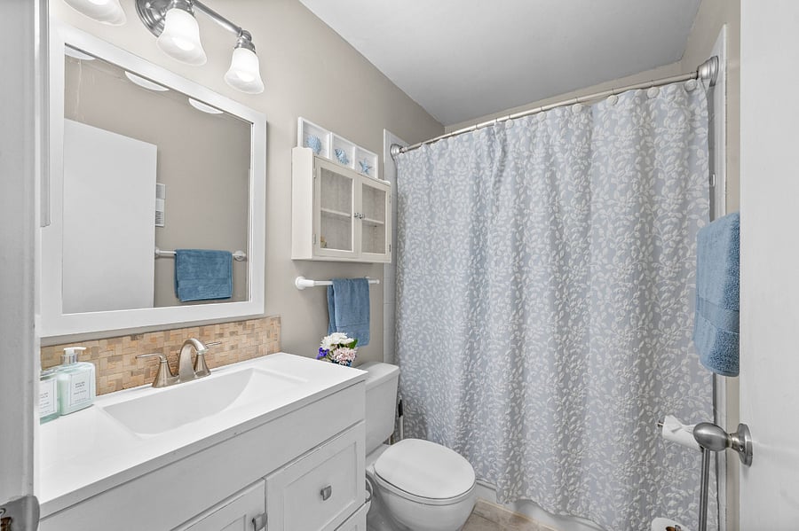 Second bathroom adjacent to second bedroom