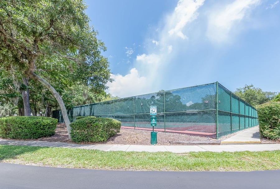 Private tennis courts are a two minute walk