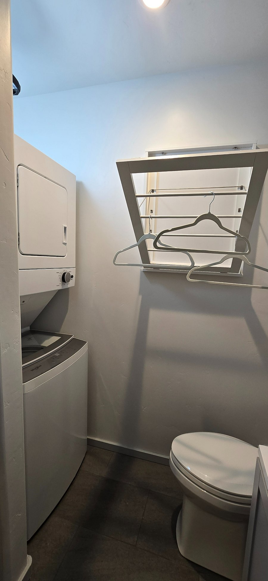 Stack Washer/Dryer with Drying Rack