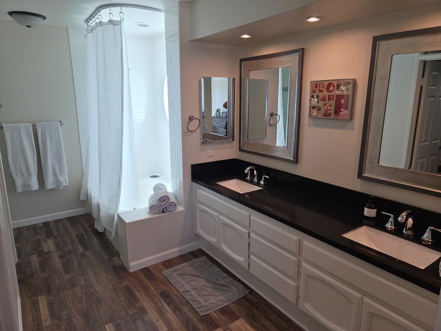Full bath/shower with add'l standalone shower and private toilet, not pictured.
