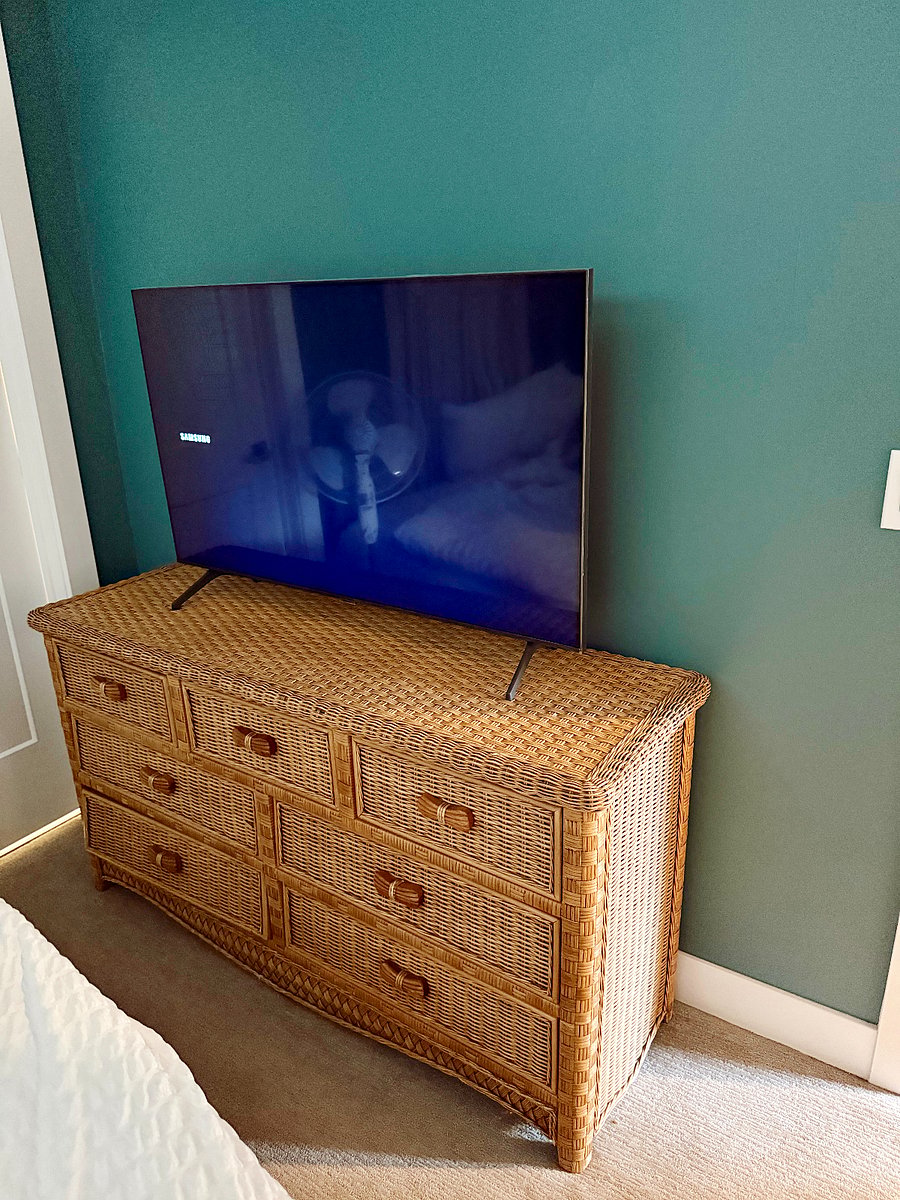 master bedroom dresser and smart tv