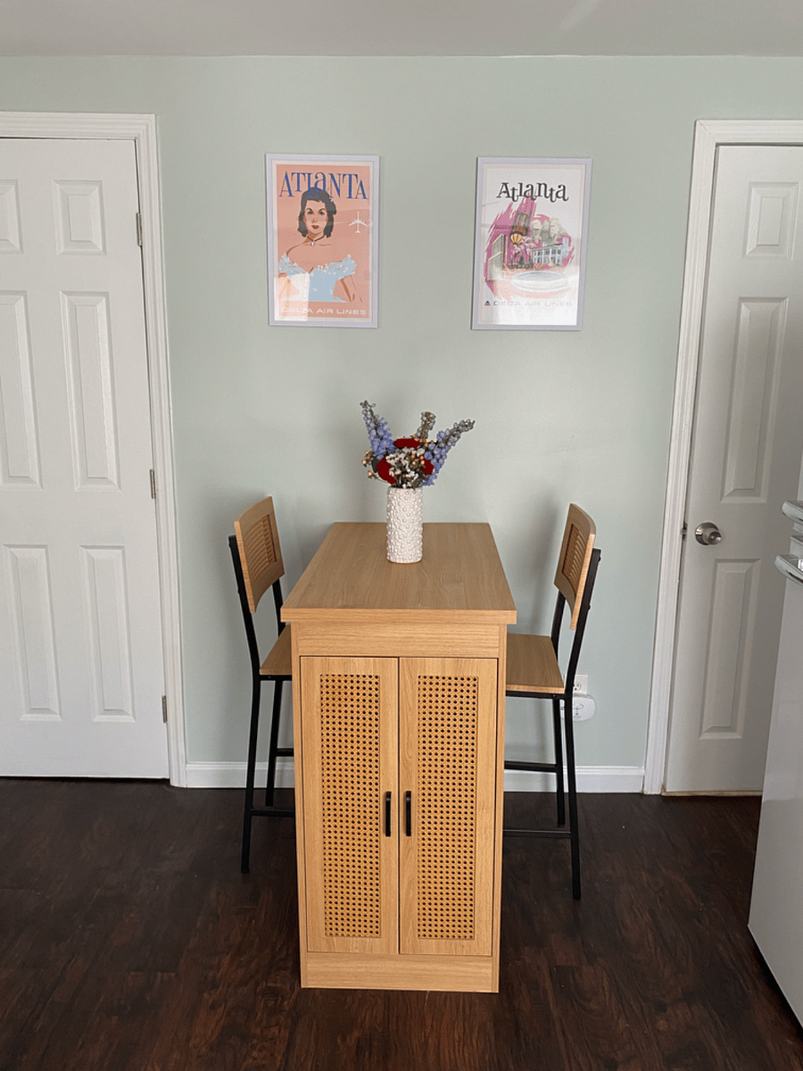 Cafe seating for two.