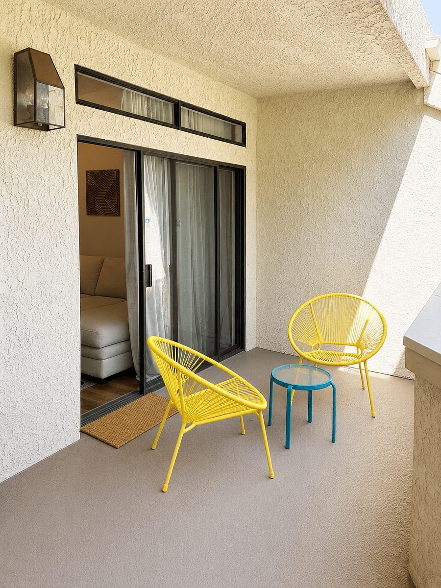 Balcony outside living room 