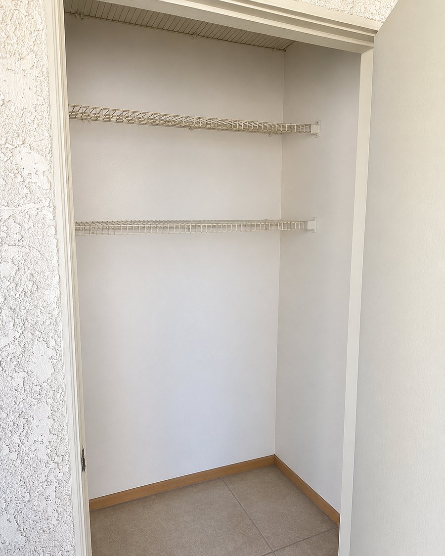 Balcony storage closet 