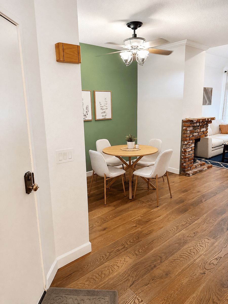 Dining room into living room 